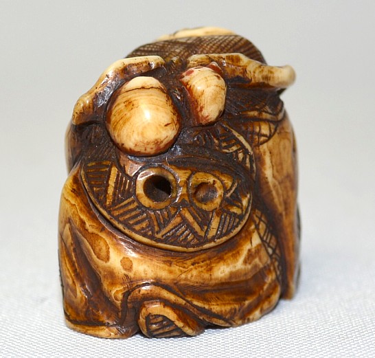 японская антикварная нэцкэ из слоновой кости, 1800-е гг.